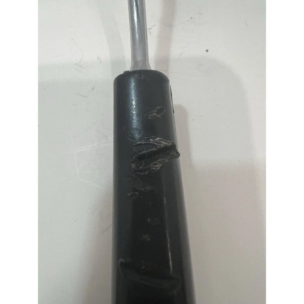 EKCO Spatula Slotted Angled  Chromium Plated Black Corncob Handle 13” Melt Marks